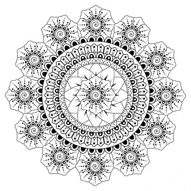 Circular mandala. mehndi style illustration