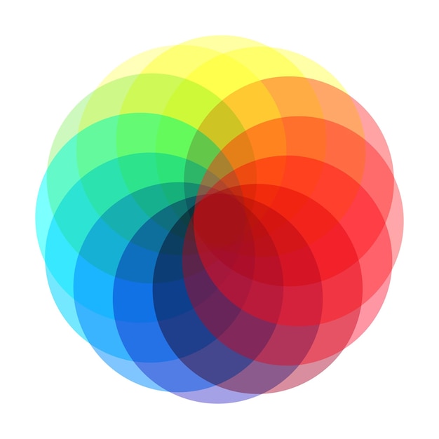 Circular palette of all colors of the rainbow on a white background Vector