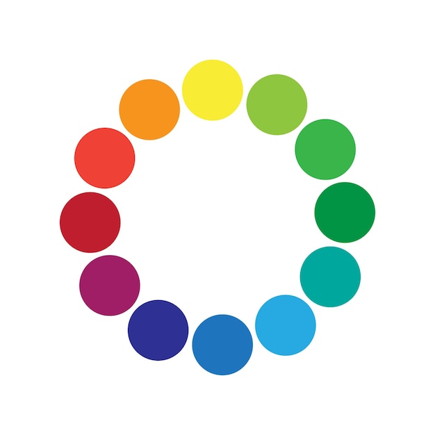 Circular palette of all colors of the rainbow on a white background Vector