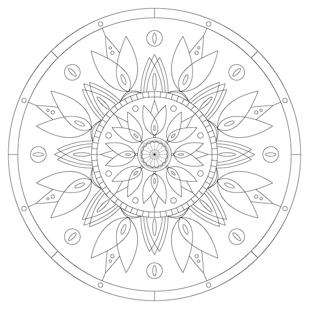 Circular pattern in form of mandala for Henna Mehndi or tattoo decoration Decorative ornament