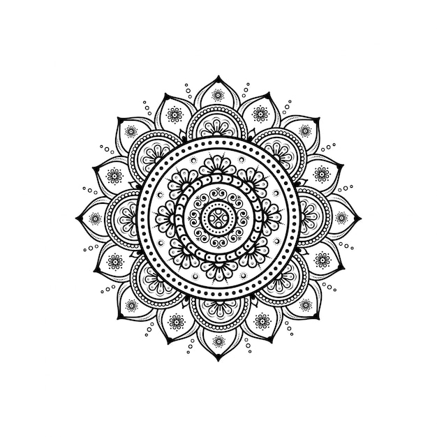 Circular pattern in form of mandala for Henna & tattoo decoration