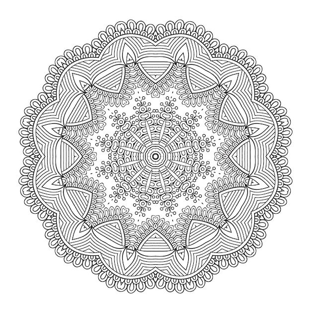 Circular pattern in form of mandala with floral pattern for Henna Mehndi tattoo decoration