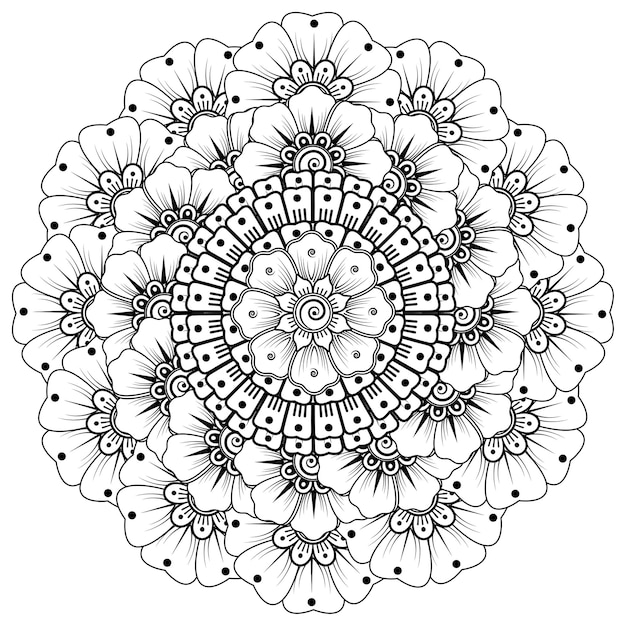 Circular pattern in the form of mandala with flower  . decorative ornament in ethnic oriental style.  