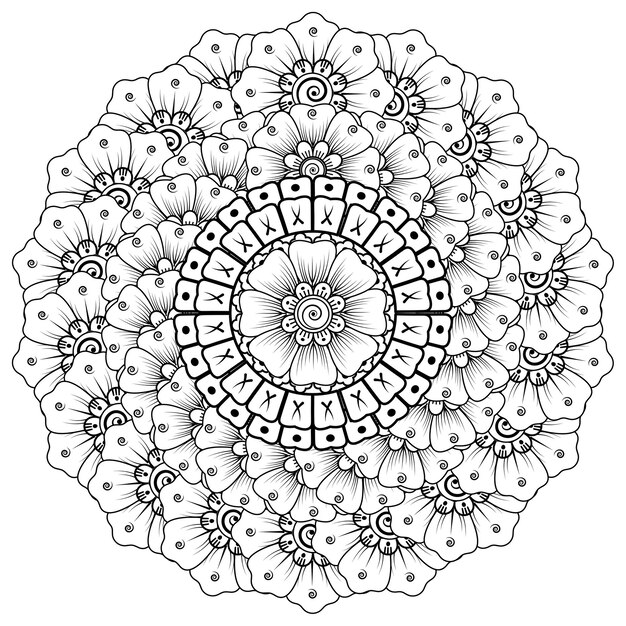 Circular pattern in the form of mandala with flower  . decorative ornament in ethnic oriental style.  