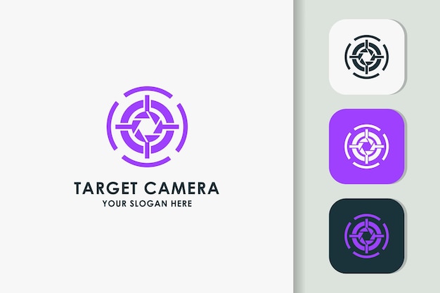 Circular target shot lens target technology logo