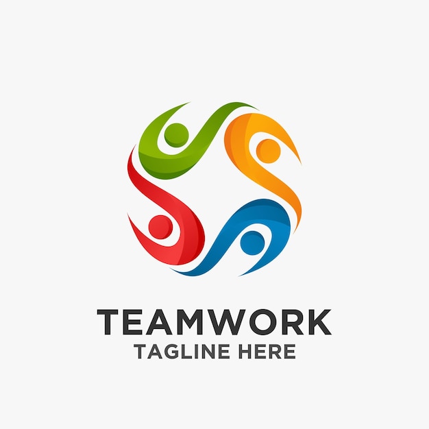 Circular teamwork logo design