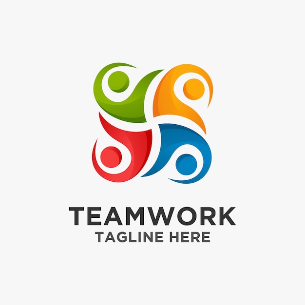 Circular teamwork logo design