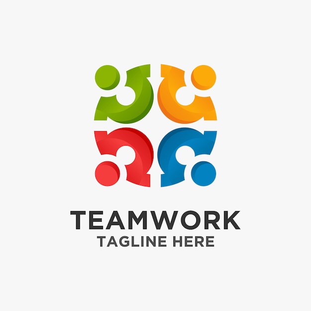 Circular teamwork logo design