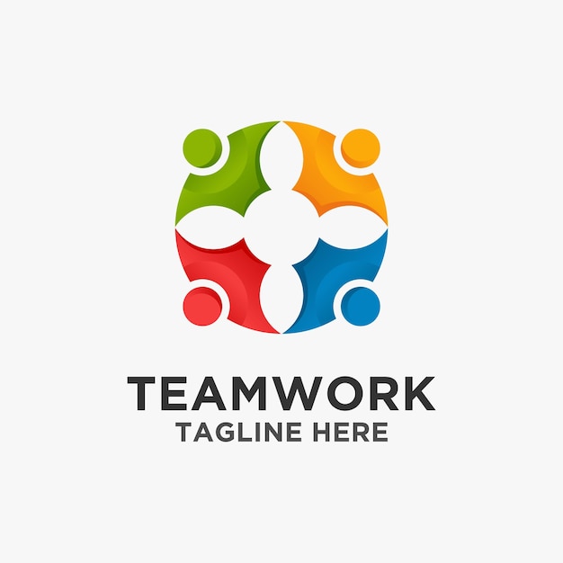 Circular teamwork logo design