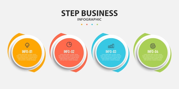 Circular timeline steps infographics template design