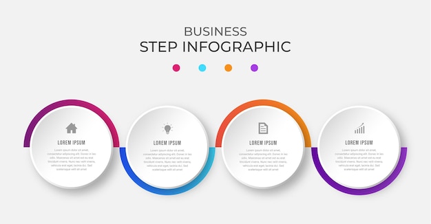 Circular timeline steps infographics template design