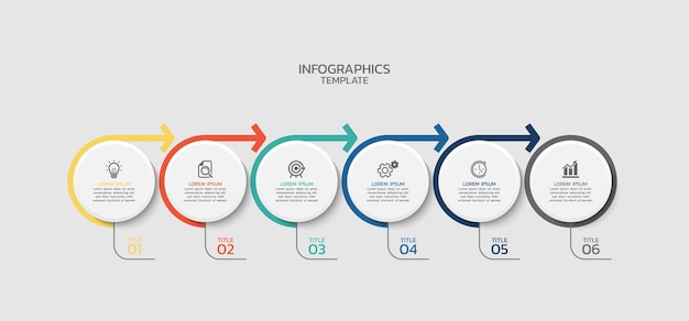 Circular timeline steps infographics template