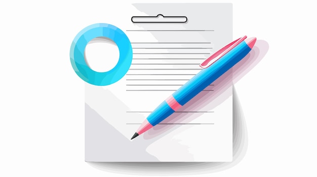 Circular Writing Document Icon with Cool Gradient