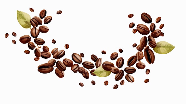 Circularly Bent Coffee Branches with Beans