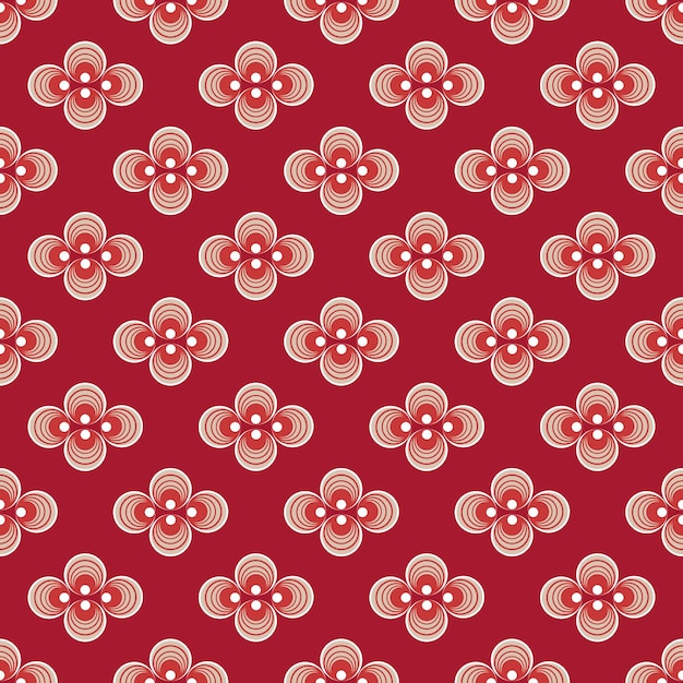 circularshapeflowersonredbackgroundvectorpatterndesignforladiesdressmanshirt