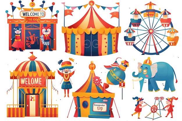 Circus Clowns Tent Ticket Stand