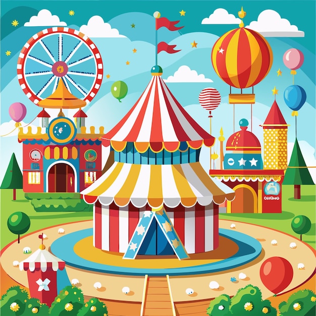 Circus fun fair festive background template