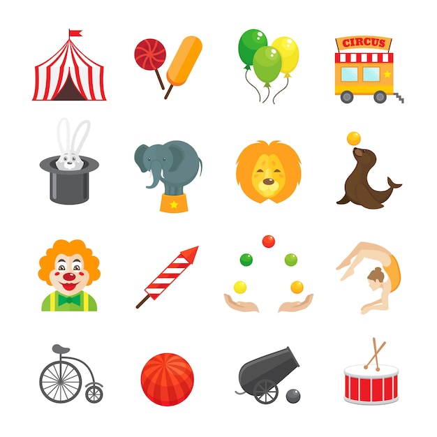 Circus icons collection