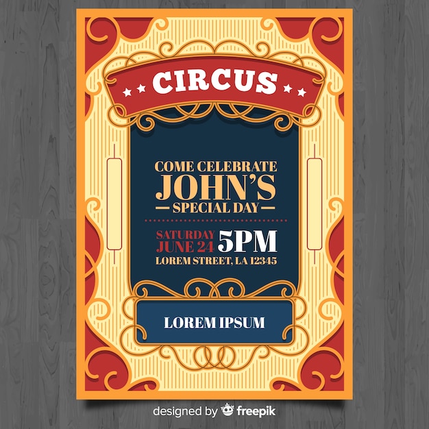 Vector circus invitation card