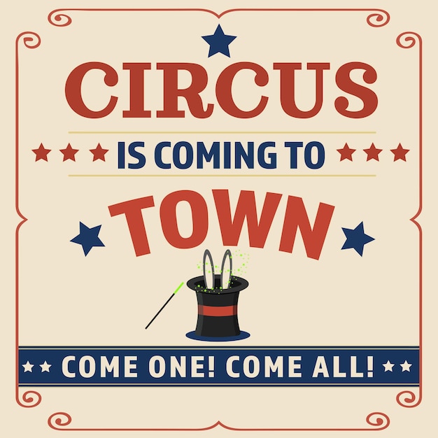 Vector circus invitation poster circus in your town