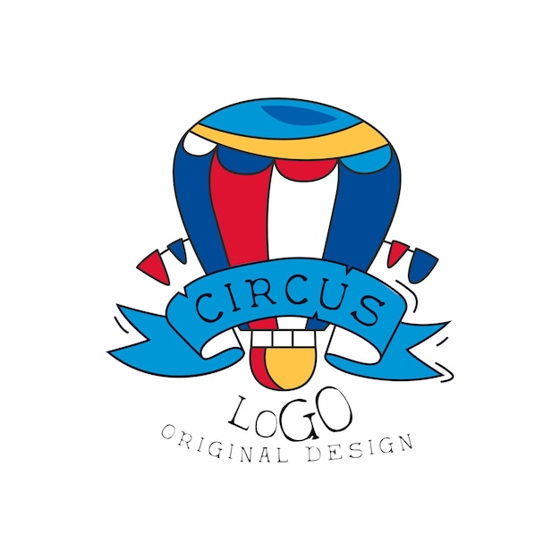 Circus logo original design creative badge can be used for flyear posters cover banner invitation vector Illustration isolated on a white background