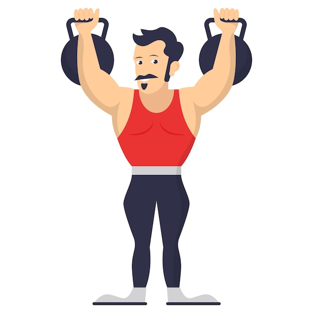 Circus Strongest Man Holding dumbbell Over His Head Concept, Strength Athlete Avatar Festival troupe