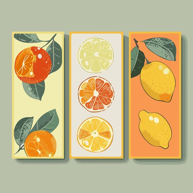 Vector citrus fruit illustration oranges lemons and grapefruits digital art