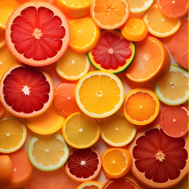 Citrus Fruits A Vibrant Collage of Colors and Textures