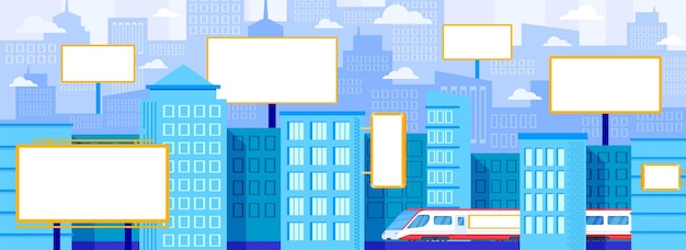 City advertising billboard  illustration.