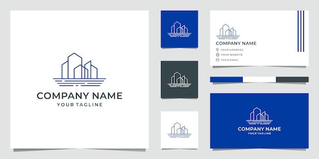 City Apartments Line Art Logo Design