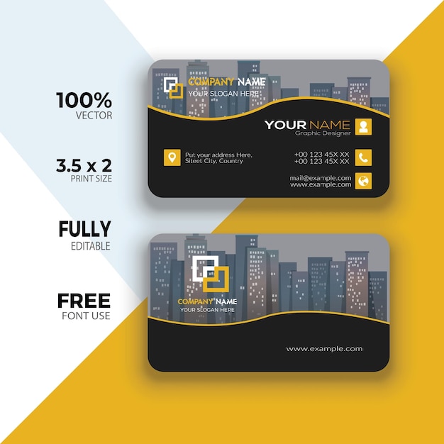 City Background Business Card Design Template