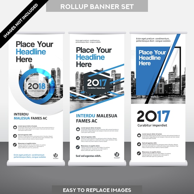 City Background Business Roll Upม Flag Banner  Design Template Set.