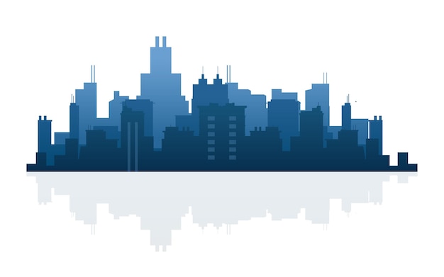 City buildings silhouette landmark business center vector illustration