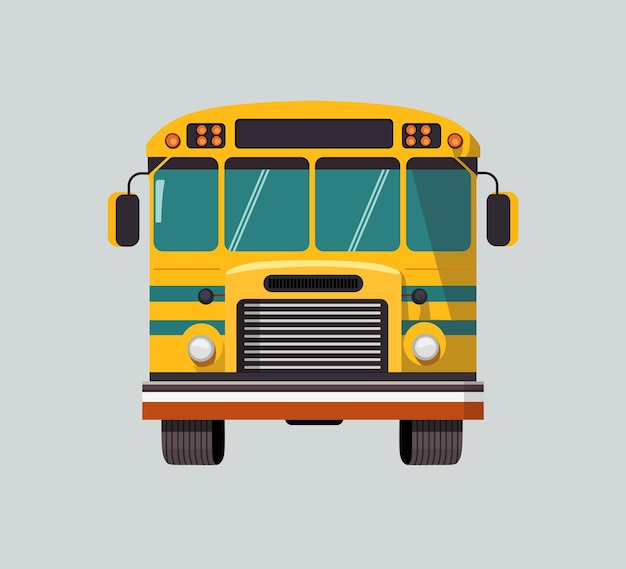 City Bus Vector Illustration In Modern Flat Style