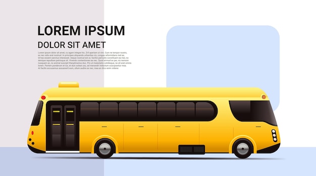 city bus vehicle modern public transport urban and countryside traffic comfortable moving concept horizontal copy space vector illustration