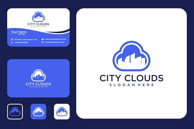 city cloud logo design and business card