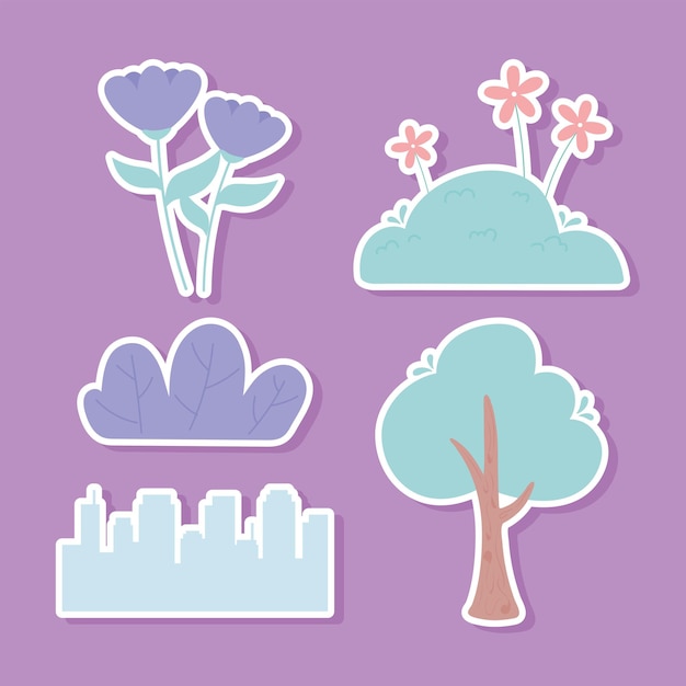 City flora stickers