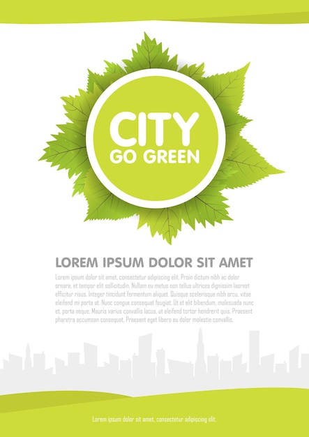 City go green vector flyer template illustration.