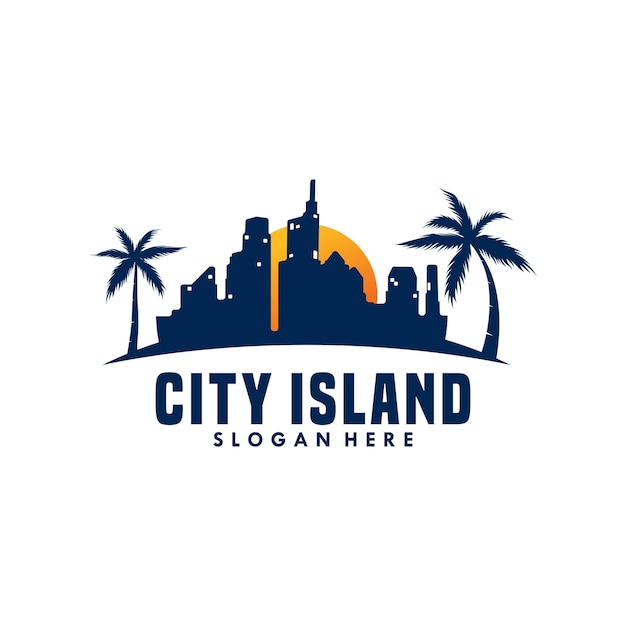 City Island Logo design Premium Vector