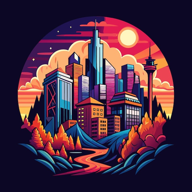 city landascape t shirt design