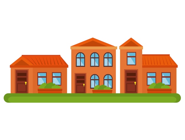 city landscape buildings icon vector illustration design