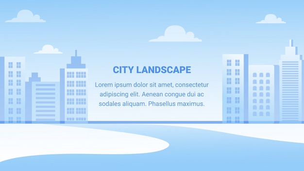 City Landscape Horizontal Banner, Architecture