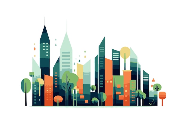 City landscape isolated on a white background Vector illustration