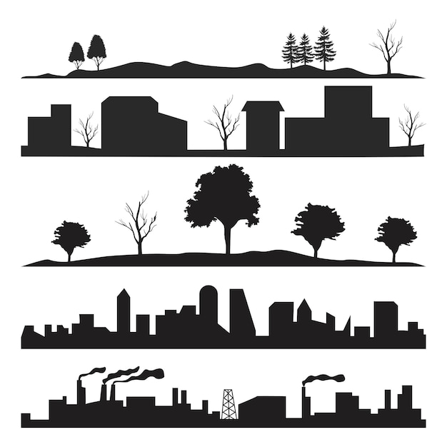 city landscape silhouette collection