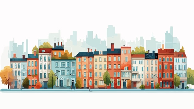 Vector city landscape vector cartoon style illustration