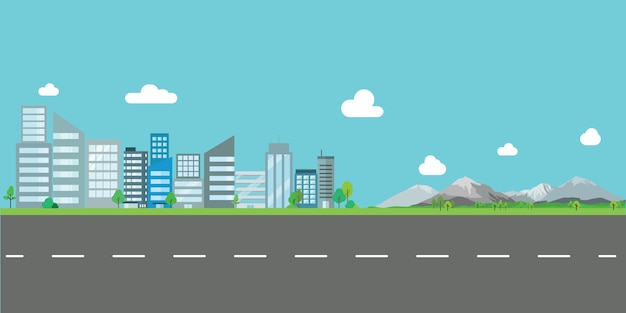 city landscape vector illustration flat design