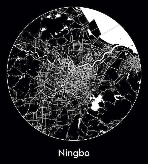 City Map Asia China Ningbo vector illustration