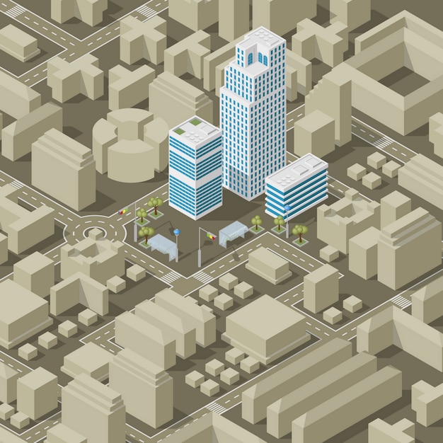 City plan isometric