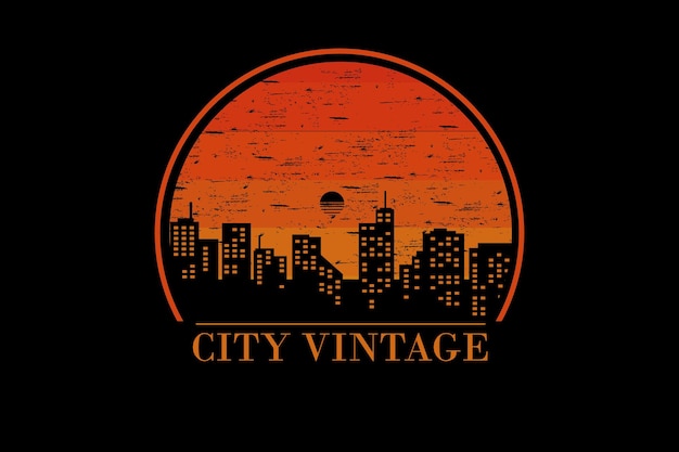 City retro vintage landscape design