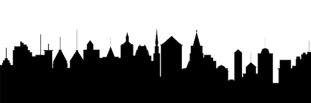 City silhouette banner Skyscrapers silhouette Vector illustration